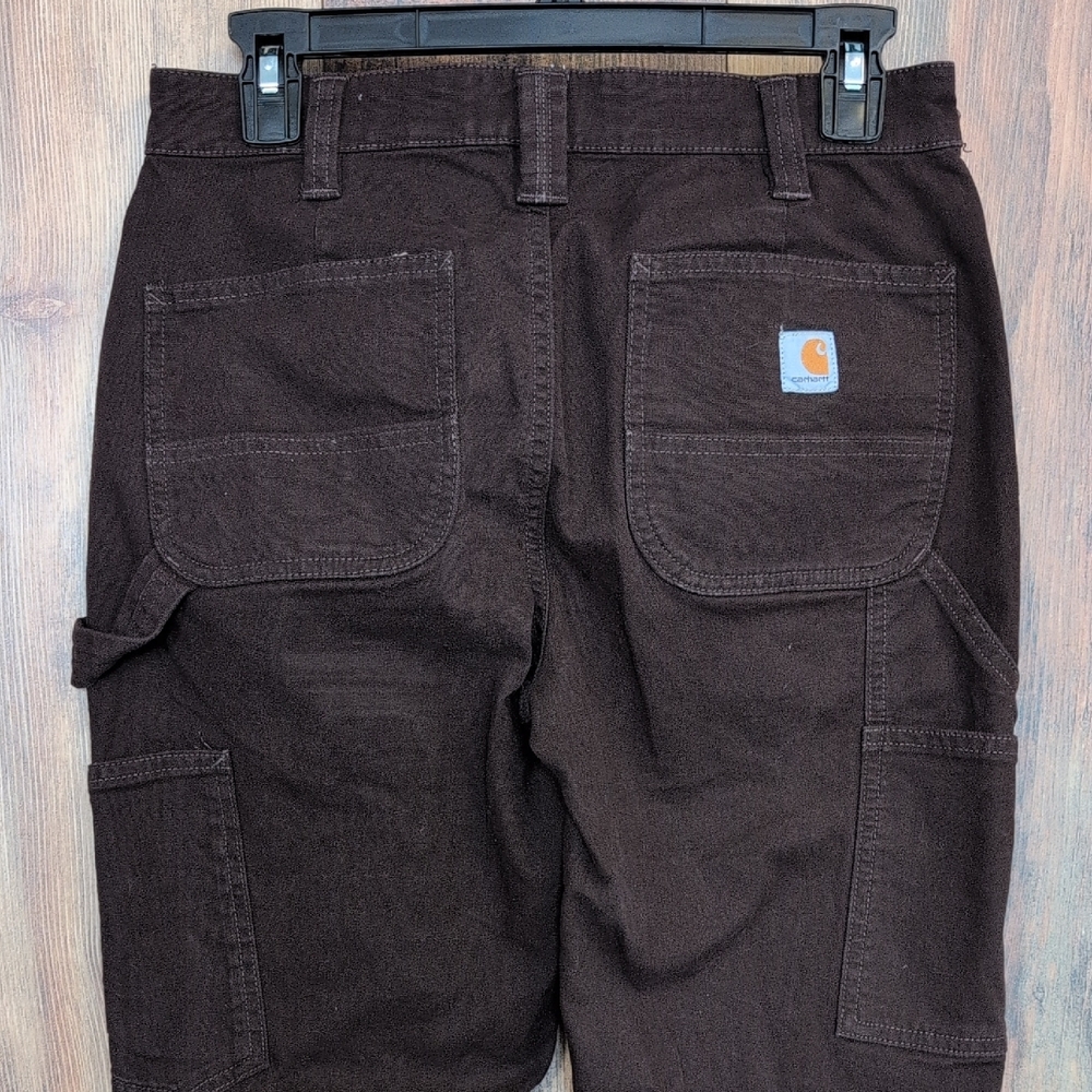 Carhartt Brown Straight Leg Loose Fit Cargo Jeans 2 Short M429 - Picture 1 of 13